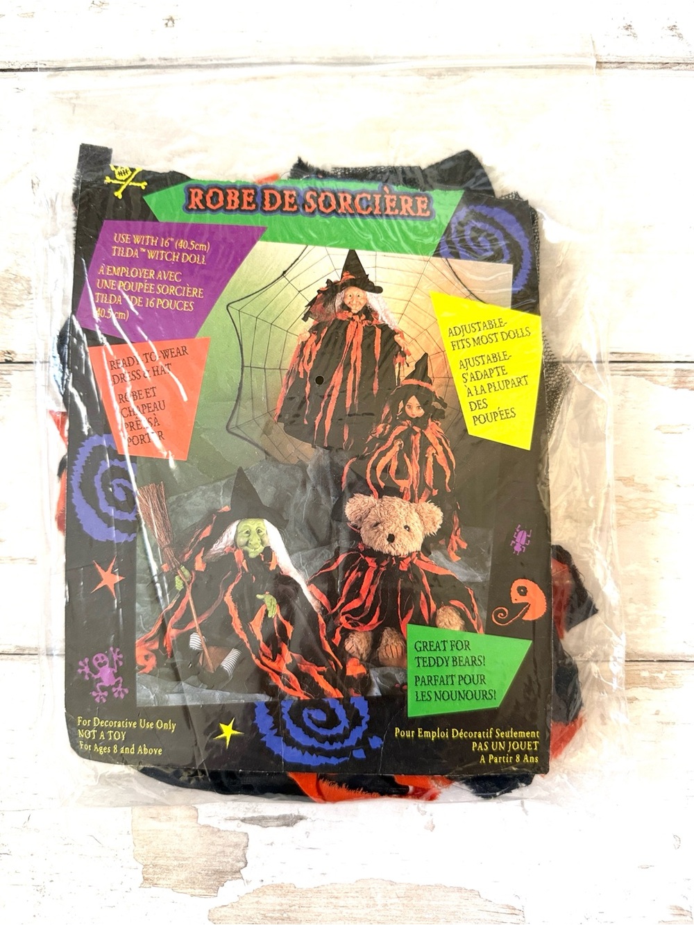 Halloween Sorcerer Robe Dress & Hat Dolls & Stuffed Animals Fits 16in Doll NEW